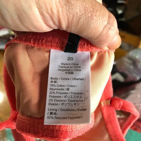 NWT J Crew Pink Coral Cut Out Bandeau Terry Cloth One-Piece Swimsuit - 20 - Picture 8 of 8